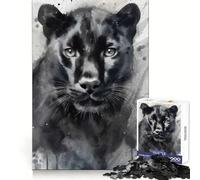 Watercolor Painted Panther Jigsaw Puzzles for Adults 1000 Piece Intellectual Fun Peaceful Hobby Sharp Cut Unique Gift (50x75cm)