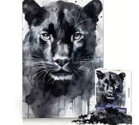 Watercolor Painted Panther Teenagers 1000 Piece Jigsaw Puzzle Reasoning Skill Stress Relief Fun Sharp Cut Best Gift (50x75cm)
