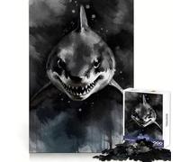 Watercolor Painted Shark Adults 1000 Pieces Puzzle Reasoning Practice Easy Enjoyment Premium Edges Lovely Gift (50x75cm)