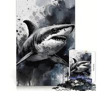 Watercolor Painted Shark Jigsaws 1000 Pieces for Adults Focus Ability Mindful Escape Interlock Well Meaningful Gift (38x26cm)