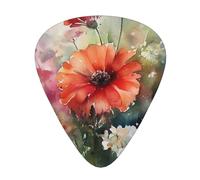 Watercolor Painting 12 Pack Guitar Plectrums With Storage Case, 0.46/0.71/0.96mm, Including Thin, Medium Thick Guitar Plectrums For Electric Guitars Bass Ukulele