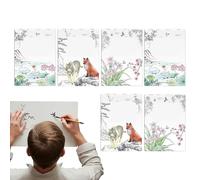 Watercolor Painting Book - 6 Pieces Water Coloring Guide Coloring Book with Aesthetic Illustrations and Chinese Style Painting for Adults Boys Girls Artists