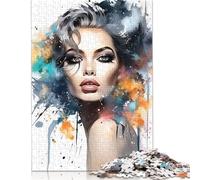 Watercolor Painting Girl Puzzles 1000 Pieces Paper Puzzles for Adults And Teenager Family Game Christmas Eve Gifts 1000pcs (38x26cm)