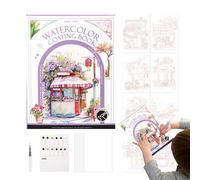 Watercolor Painting Set, Travel Travel Watercolor | Portable Watercolor Set with Palette and Brush,Foldable Beginner Miniature Painting Kit, Student Art Supplies