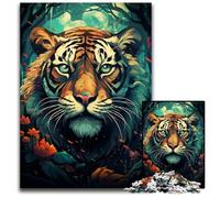 Watercolor Painting Tiger Adult Jigsaw Puzzles 1000 Pieces Challenging Puzzles DIY Home Decor Gift Adult Brain Teaser 1000 PCS(75x50cm)