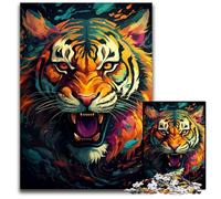 Watercolor Painting Tiger Jigsaw Puzzles for Adults 1000 Piece Paper Jigsaw Puzzles Brain Teaser Game for Teenagers Perfect 1000 PCS(38x26cm)