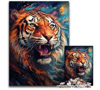 Watercolor Painting Tiger Jigsaws 1000 Pieces for Adults Challenging Puzzles Challenging DIY Brain Teaser Perfect Family Game Or Decorative Gift 1000 PCS(75x50cm)