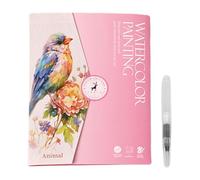 Watercolor Painting Workbook, Art Beginner Guide, Watercolor Creative Book, Easy to Follow, Compact and Portable, 19x14.4cm, for Artistic Expression, Sketching, Coloring