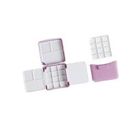Watercolor Palette Mini with Brush Washer for Sketching Acrylic Oil Painting Pink 7.3x7x2.5 cm