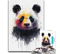Watercolor Panda 1000 Piece Jigsaw Puzzle for Adults And Teenagers,Educational Games Home Decoration Deal As Gifts for The Whole Family (75x50cm)