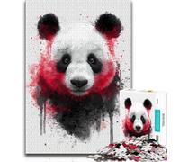 Watercolor Panda Adult Jigsaws 1000 Pieces Difficult,Learning Educational Toys Family Games with Matching Poster And Trivia Sheet (38x26cm)