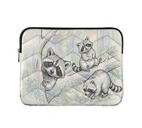 Watercolor Panda Black Cushioned Computer Sleeve