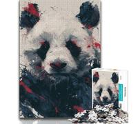 Watercolor Panda Jigsaw Puzzles for Adults 1000,Staycation Kill Time Every Piece Is Unique - Challenging Family Fun Game (75x50cm)