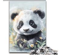 Watercolor Panda Jigsaw Puzzles for Teenagers 1000, Stress Reliever Staycation Kill Time Parent-child Interaction (50x75cm)