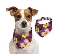Watercolor Pansy Flowers,Dog Bandanas Cotton Pet Scarf Adjustable Bibs for Pet,S