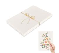 Watercolor Paper 25 Sheets,300 GSM Handmade 4 x 6 inch Deckled Edge Papers,White Textured Paper,Handmade Media Papers for Watercolors, Wedding Invitations,Watercolor Paper Cards