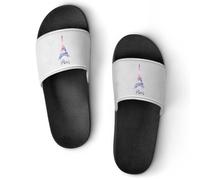 Watercolor Paris Tower Men's Slide Sandal Non Slip Shower Shoes Bathroom Slippers for Swimming Pool Beach
