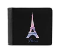 Watercolor Paris Tower Printed Wallets Bifold Wallet Change Cash Bag with Multiple Card Slots for Men And Women