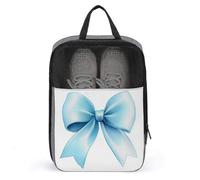 Watercolor Pastel Blue Decorative Bow Shoe Bag for Travel Daily Use Anti-dust Storage Carrier Golf Shoe Pouch