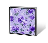 Watercolor Pastel Purple Floral with Small Flowers Unisex Brooches & Pins Square Lightweight Lapel Badge Jewelry for Clothing Shawl Hat