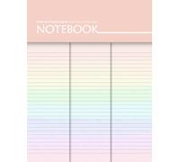 Watercolor Pastel Rainbow Wide Ruled Colored Paper Notebook: Blank Lined Journal With Colorful Pages For Journaling, Handwriting, Scrapbooking, School, College