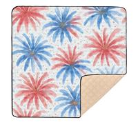 Watercolor Pattern Firework Explosions Cute Foldable Baby Activity Play Mat for Indoor Outdoor 1-Piecing Infant Play Mat for Baby Kids Toddlers Infants, 50'' x 50''