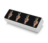 Watercolor Peace Sign Funny Glasses Case Hard Shell Eyeglasses Case Protector with Cleaning Cloth for Women Men
