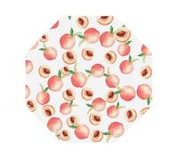 Watercolor Peach Printed Coasters Set of 6, Tabletop Protection Leather Coasters for Cup Drinks Coffee Pads Beer Bar Mat Gifts, Octagon