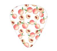 Watercolor Peach Printed Guitar Picks With Organizer Storage Box 0.46 0.71 0.96 Mm Includes Thin Medium Heavy For Bass Electric Acoustic Guitars Ukulele 12 Pack