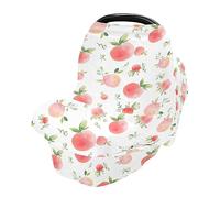 Watercolor Peaches Car Seat Covers for Babies Stretchy & Soft High Chair Cover Breathable Breastfeeding Cover Multi-use Cover