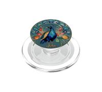 Watercolor Peacock Feather Mandala Botanical Nature Art PopSockets PopGrip for MagSafe