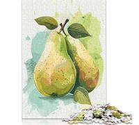 Watercolor Pears Puzzles for Adults 1000 Pieces Puzzles for Adults & Teenager Age 12 Years Up Christmas Eve Gifts 1000pcs (38x26cm)