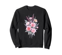 Watercolor Peony Floral Bouquet Pink Botanical Art Sweatshirt