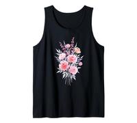 Watercolor Peony Floral Bouquet Pink Botanical Art Tank Top