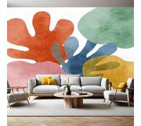 Watercolor Photo Wallpaper 3D Effect Abstract Coral Reef Mural Wallpaper Non-Woven Wall Mural, 350 x 256 cm Large Murals Wall Decor for Bedroom, Living Room, Kids Room