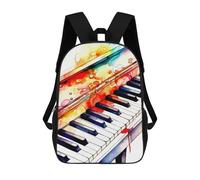 Watercolor Piano Keys Abstract Art Backpack, 3D Printed School Bag, School Lunch Bag, Travel Backpack, Friends Backpack, School Backpack for Girls And Boys 17inch