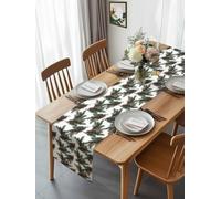 Watercolor Pine Cone Leaf Table Runner 90 Inches Long, Christmas Winter Botanical Washable Table Runners Heat-Insulation Kitchen Dining Table Decorations for Home Party Decor 13x90in