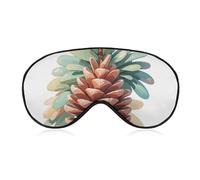 Watercolor Pine Cone Sleep Mask for Women Men, Soft Eye Mask with Adjustable Strap for Sleeping, Light Blocking Travel Blindfold for Nap Comfortable Eye Cover for Home Office