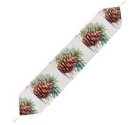 Watercolor Pine Cone Table Runner for Dining Table, Short Plush Runners Washable & Durable Tablerunner Modern Home Decor for Wedding, Kitchen, Holiday 229*33cm