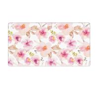Watercolor Pink and Purple Floral,Mouse Pad Large Desk Pad Computer Keyboard Mouse Mat with Non Slip Rubber Base 40 x 70 cm