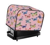 Watercolor Pink Butterfly Toaster Cover 2 Slice Toaster Cover, Dust Cover Kitchen Small Appliance Cover Women Gift