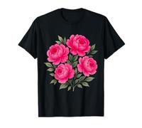 Watercolor Pink Magenta Peony Floral Bouquet Shapes Mania T-Shirt