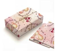 Watercolor Pink Pear Fruit Wrapping Paper 120 GSM Heavyweight Kraft Folded Flat Gift Wrap 2 Sheets for Anniversary Couples Valentines Day Romantic Aesthetic Present