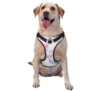 Watercolor Pink Ribbon Silver Disco Balls No Pull Dog Harness Adjustable Reflective Oxford Easy Control Medium Large Dog Harness