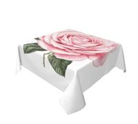 Watercolor Pink Rose Table Cloth Washable Dinng Table Covers Decorative For Kitchen 60" X 60"