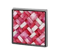 Watercolor Pink Woven Fabric with Braided Textures Unisex Brooches & Pins Square Lightweight Lapel Badge Jewelry for Clothing Shawl Hat