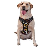 Watercolor Pink Yellow Leopard Pattern No Pull Dog Harness Adjustable Reflective Oxford Easy Control Medium Large Dog Harness