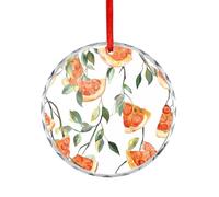 Watercolor Pizza Slices Tree Decorative Hanging Glass Ornaments Christmas Tree Decorations Indoor Home Pendant Gifts 1PCS