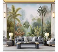 Watercolor Plants Rainforest Clouds and Mist Photo Wallpaper, Colorful 3D Wall Mural 250 x 175 cm (W x H) Non-Woven Premium Art Print Decoration Poster Picture for Living Room Bedroom TV Backdrop