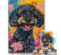 Watercolor Poodle Jigsaw Puzzles for Adults 1000 Piece Puzzle,Brain Teaser Game Wall Decoration Unique Birthday And Xmas Gifts 50x75cm